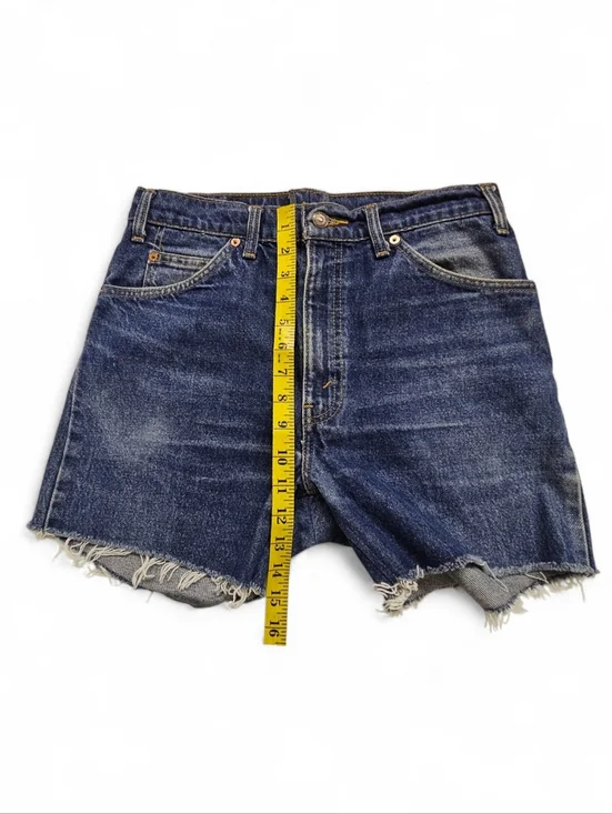 Levi's Orange Tab Vintage 505 Denim Shorts In Distressed Blue Size 30 - Picture 8 of 12